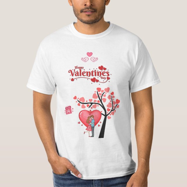 Happy Valentine’s Day – Romantic Couple T-Shirt (Vorderseite)