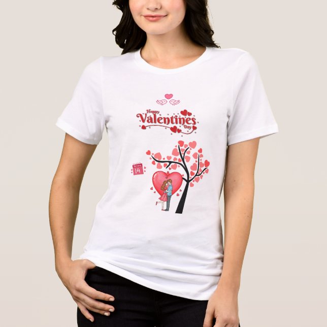 Happy Valentine’s Day – Romantic Couple  Tri-Blend Shirt (Vorderseite)