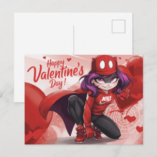 Happy Valentine’s Day Super-Héros -5 Postkarte