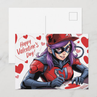 Happy Valentine’s Day Super-Héros Postkarte