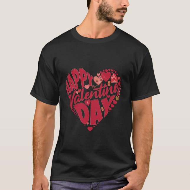 Happy Valentine’s Day T-Shirt – Cute Romantic Love (Vorderseite)