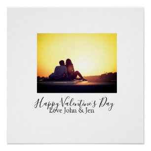 Happy Valentine Tag Liebe hinzufügen Namen Foto ei Poster