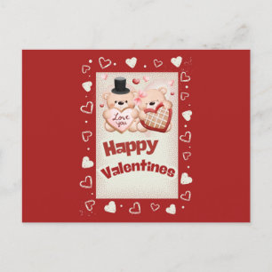 Happy Valentines Bears Postkarte