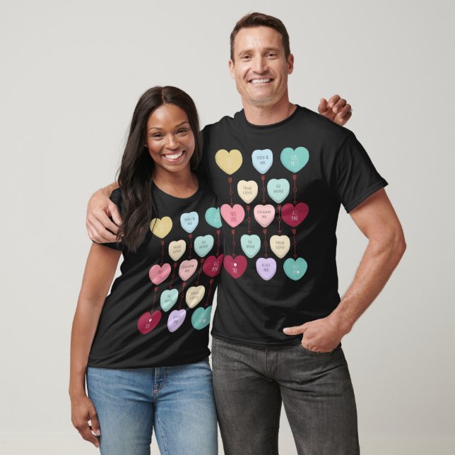 Happy Valentines, Candy Hearts Cooler T - Shirt (Unisex)