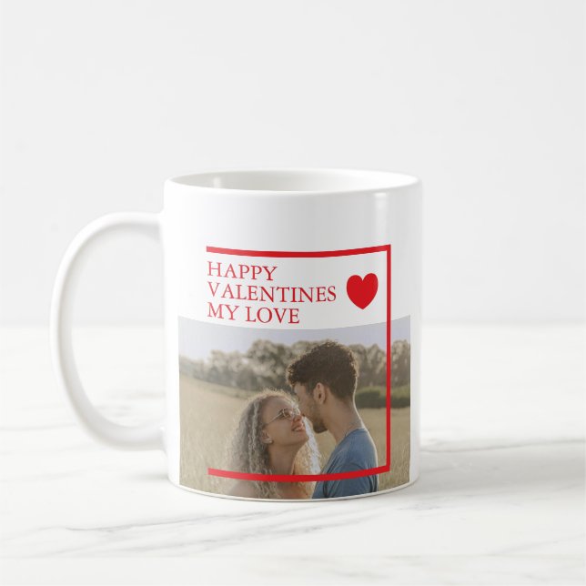 Happy Valentines Custom Photo Kaffeetasse (Links)