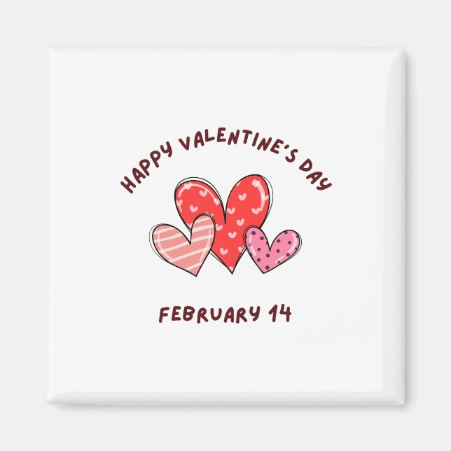 Happy Valentine's Day 2023 -Valentine 14 February Magnet (Vorne)