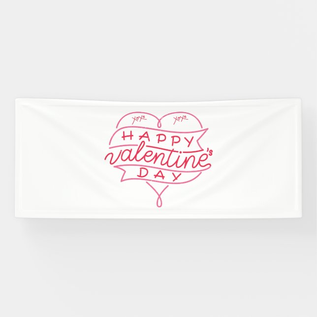 Happy Valentine's Day 2,5x6 Vinyl Banner (Horizontal)