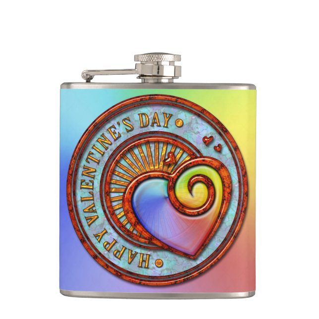 Happy Valentine's Day 2A Wrapped Flask Options Flachmann (Vorderseite)