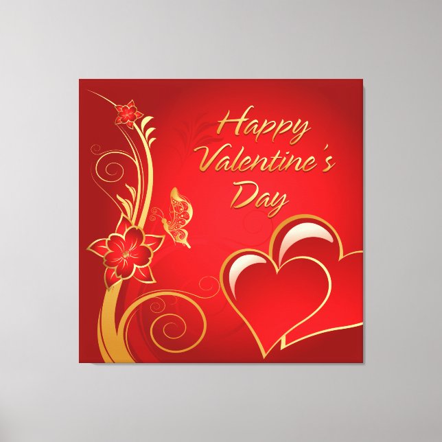 Happy Valentine's Day 3 Wrapped Canvas Leinwanddruck (Vorderseite)