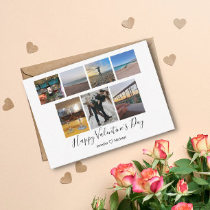 happy valentine's day 7 photos collage custom chic mitteilungskarte