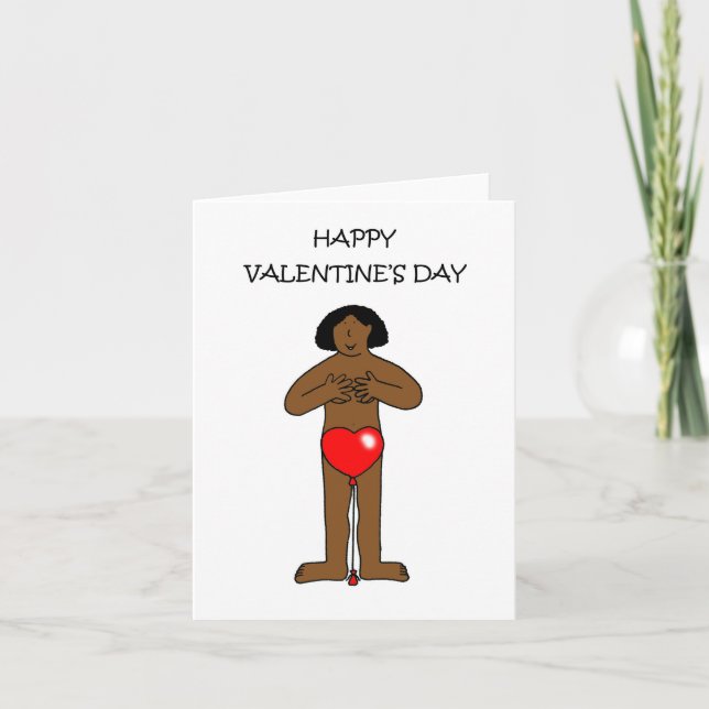 Happy Valentine's Day Afrikanische Amerikanische L Karte (Vorderseite)