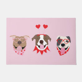 Happy Valentines Day American Pit Bull Terriers Fußmatte