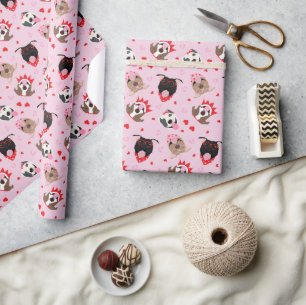 Happy Valentines Day American Pit Bull Terriers Geschenkpapier