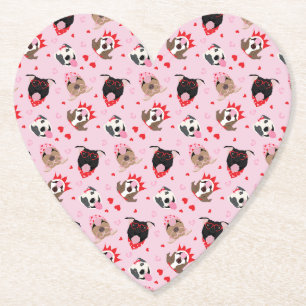 Happy Valentines Day American Pit Bull Terriers Untersetzer