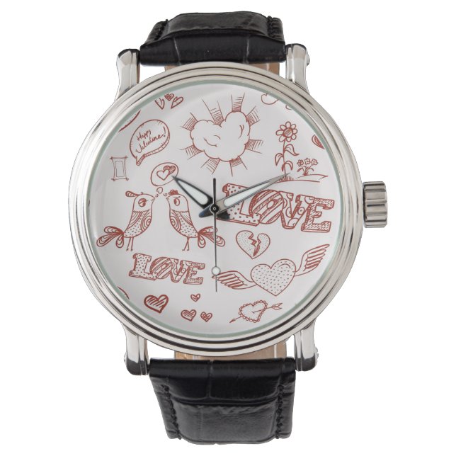 Happy Valentine's Day Armbanduhr (Vorderseite)