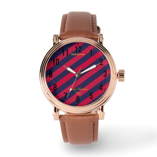 Happy Valentine's Day Armbanduhr (Vorderseite)