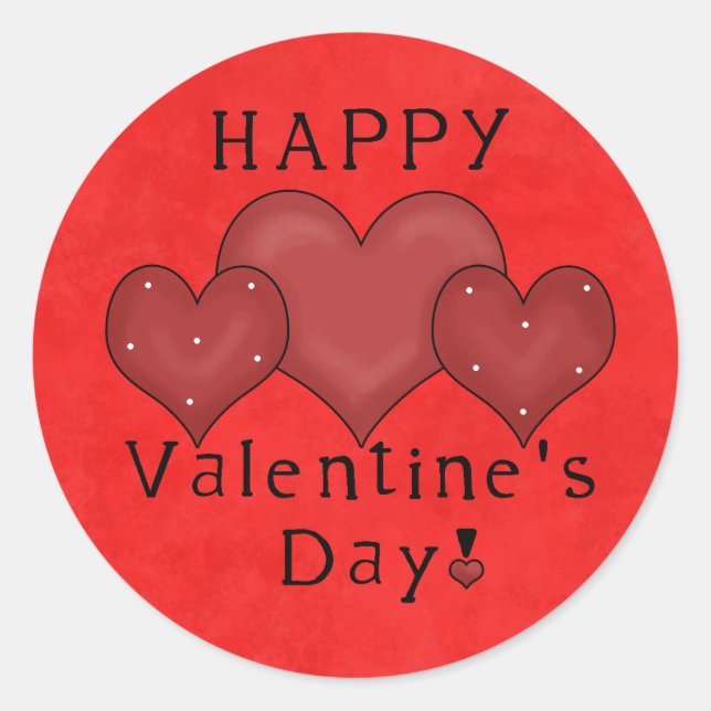 Happy Valentines Day Aufkleber (Vorderseite)
