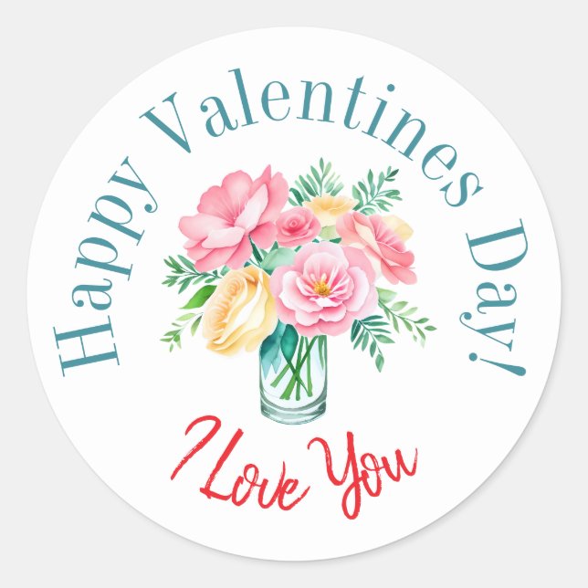 Happy Valentine's Day Aufkleber (Vorderseite)