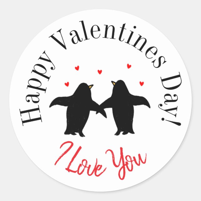 Happy Valentine's Day Aufkleber (Vorderseite)