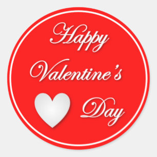 Happy Valentine's Day Aufkleber mit weißem Text