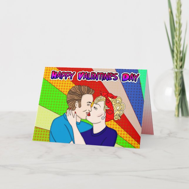 Happy Valentine's Day Babe, Retro Pop Art Style Karte (Vorderseite)