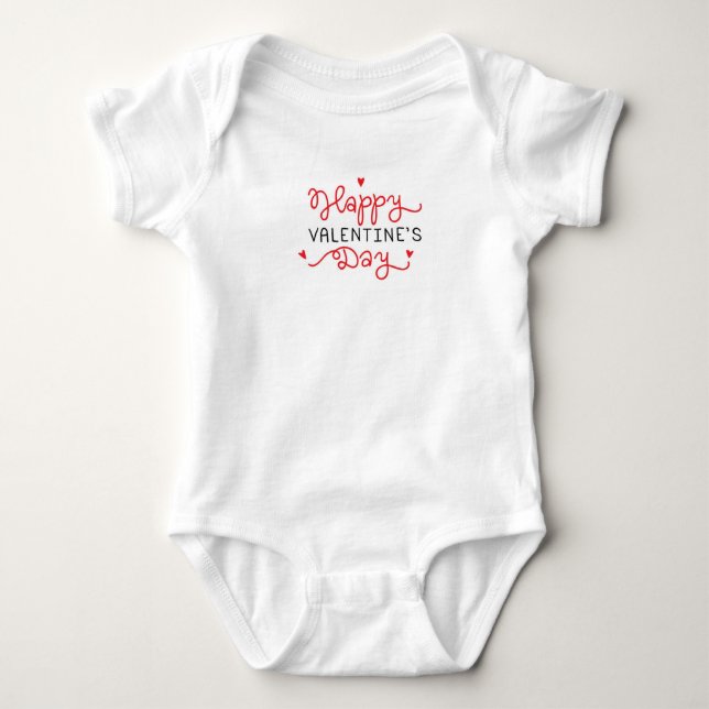 Happy Valentine's Day Baby Strampler (Vorderseite)