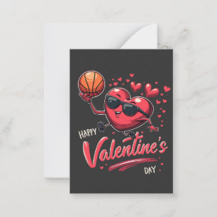 Happy Valentine's Day Basketball Liebhaber Mitteilungskarte