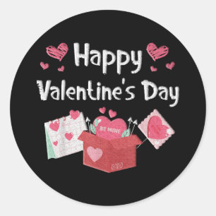 Happy Valentines Day Be meine Niedlichen Herzen Runder Aufkleber