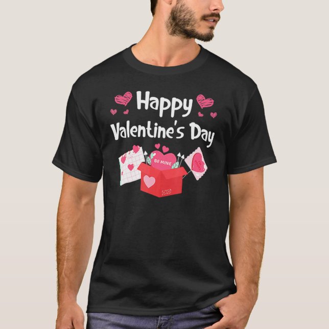 Happy Valentines Day Be Mine Cute Hearts T-Shirt (Vorderseite)