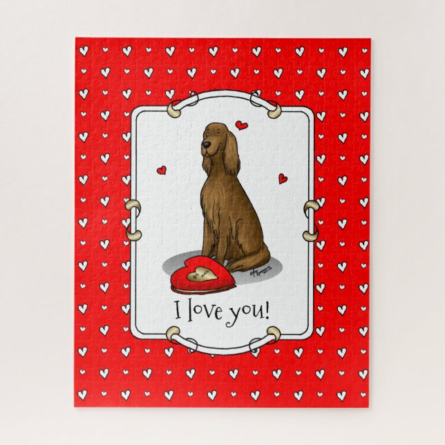 Happy Valentine's Day Be Mine Irish Setter (rot 1) (Vertikal)