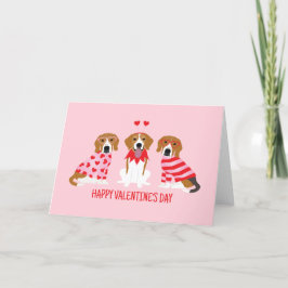 Happy Valentines Day Beagle Hunde Feiertagskarte