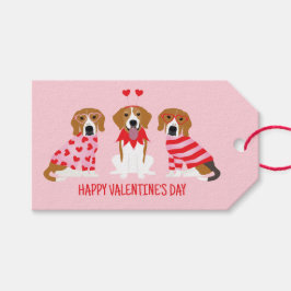 Happy Valentines Day Beagle Hunde Geschenkanhänger