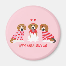 Happy Valentines Day Beagle Hunde Magnet