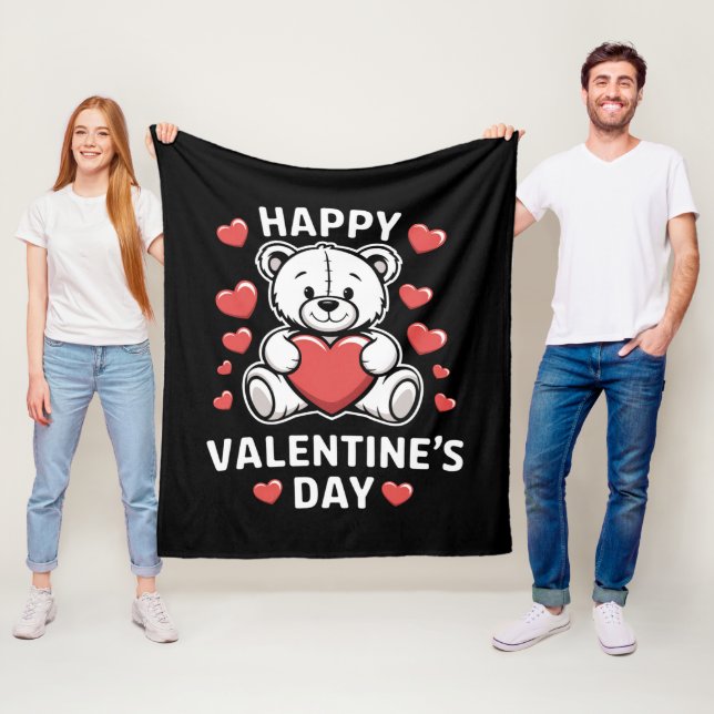 Happy Valentine's Day Bear Vday Fleecedecke (Beispiel)