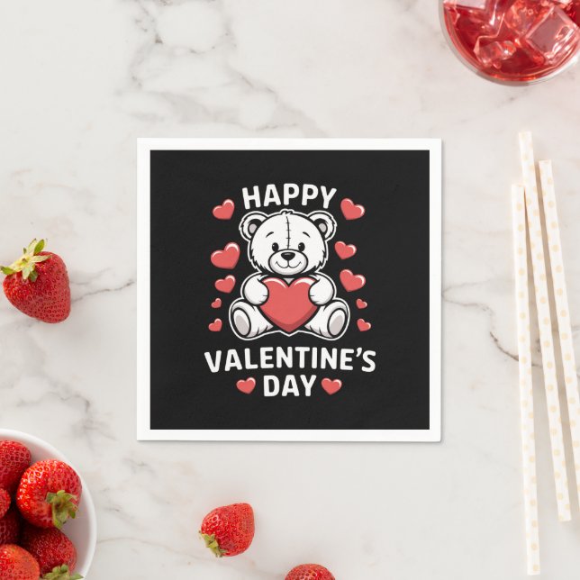 Happy Valentine's Day Bear Vday Serviette (Beispiel)