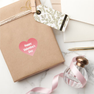 Happy Valentine's Day bearbeitbaren Text Coral Omb Herz-Aufkleber