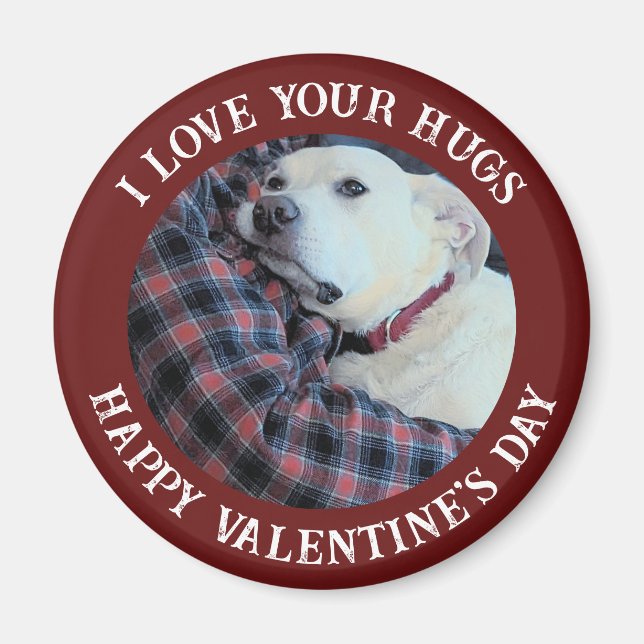 Happy Valentine's Day Best Daddy Niedlich Hund Fot Magnet (Vorne)