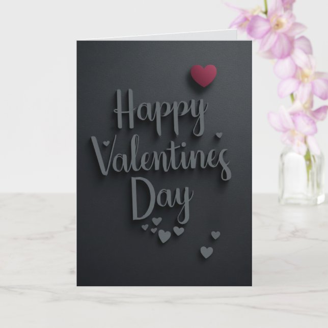 Happy Valentines Day Black Majestic Elegant Karte (Orchidee)