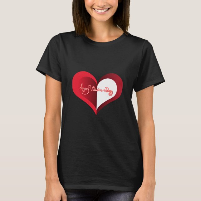 Happy Valentine's Day Black T - Shirt (Vorderseite)