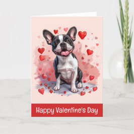 Happy Valentines Day Boston Terrier Dog Feiertagskarte