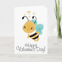 Happy Valentines Day Bumblebee Yellow Black Karte