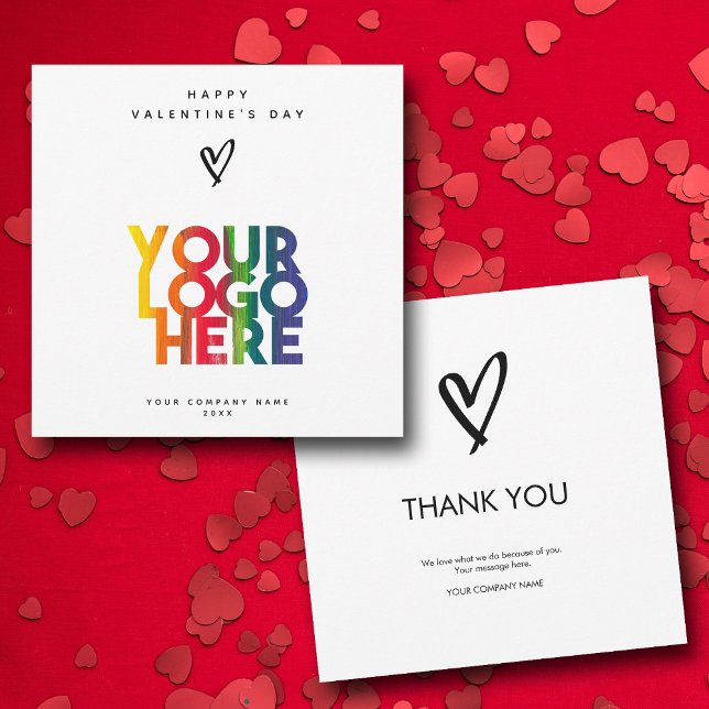 Happy Valentine's Day Business Logo Vielen Dank (Happy Valentine's Day Business Logo Thank You)