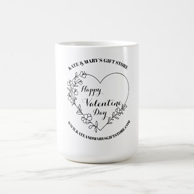 Happy Valentine's Day Business Name Website Kaffeetasse (Mittel)