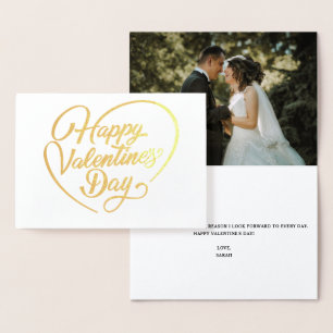 Happy Valentine's Day Calligraphy Folienkarte