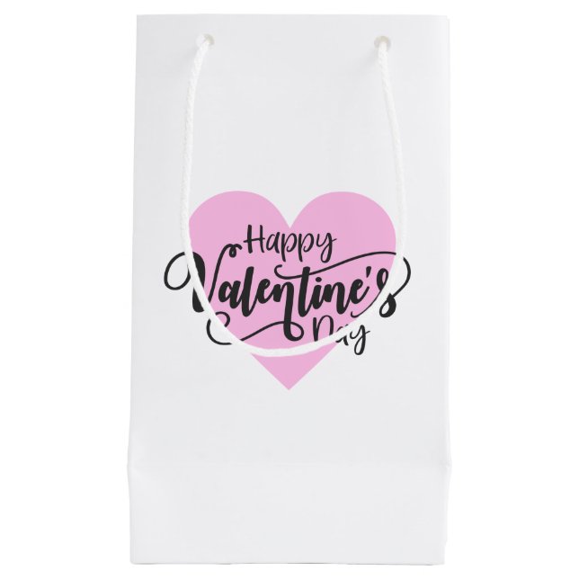Happy Valentine's Day Calligraphy | Geschenktasche Kleine Geschenktüte (Vorderseite)