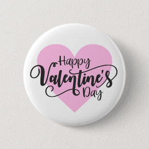 Happy Valentine's Day Calligraphy Schaltfläche B Button
