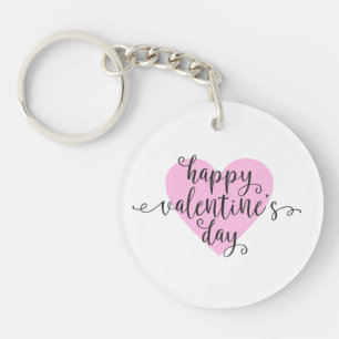 Happy Valentine's Day Calligraphy  Schlüsselanhä Schlüsselanhänger