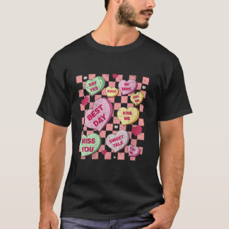 Happy Valentines Day Candy Conversation Herz Niedl T-Shirt