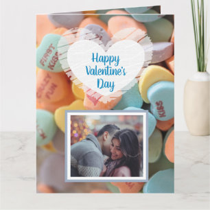 Happy Valentine's Day Candy Hearts Foto-Karte Karte