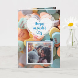Happy Valentine's Day Candy Hearts Foto-Karte Karte